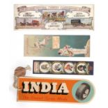 BOOKMARKS. A collection of approximately 69 bookmarks, including advertising bookmarks and woven,