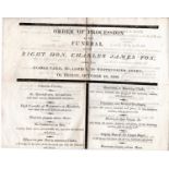 EPHEMERA. A collection of various ephemera including an engraved 'Order of Procession of the Funeral