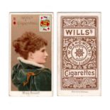 An album of cigarette cards, including a set of 52 Wills 'Actresses p/c inset, brown scroll