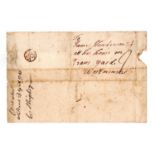 Two albums of Chichester area postal history, including 1743 Bishop Mark to Westminster, 1797 curved