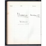 AUTOGRAPHS. A Visitors Book with a page signed by Prince Charles and Diana, dated December 13th