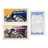 Three albums of cigarette and trade cards, including a set of 50 Godfrey Phillip 'Motor Cars at a