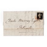 A November 1840 entire from Storrington to Petworth with fine 4 margin 1d black, plate 4 cancelled