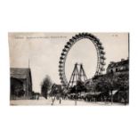 A collection of 25 postcards of Ferris wheels in Paris and London, or of the Rouen transporter