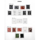 A Canada stamp collection in four Stanley Gibbons printed albums and stock book from 1852 3d red