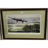 Bill Perring - 'Lancaster!', 20th century colour print, signed by the artist and former crew members