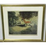 Maurice Langaskens - 'Le Printemps', early 20th century colour etching, signed, titled and editioned