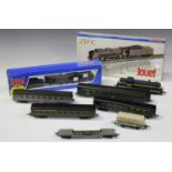 A small collection of gauge HO railway items, including a Jouef No. 825200 4-6-2 locomotive and