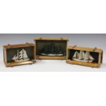 Three Schiffsmodell 1:400 scale models of the sailing ships SS 'Eagle' 1936, 'Greif' and '