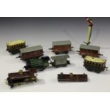 A collection of Hornby Series and Hornby Trains gauge O items, including a No. 1 clockwork 0-4-0