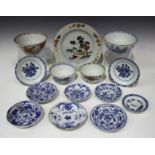 A group of Chinese export porcelain, Kangxi period and later, including a pair of blue and white