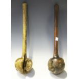 A 19th century Fijian hardwood ula (throwing club), South Seas, the bulbous head on a shaped