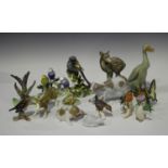 A group of ceramic animals, including a Bing & Grondahl fawn, No. 1929, a Royal Copenhagen pair of