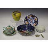 A small group of Oriental ceramics and works of art, including two Satsuma jars (one with cover),