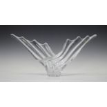 An Art Vannes French glass centrepiece, mid-20th century, of abstract form, acid etched mark to