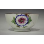 A Russian Gardner porcelain bowl, late 19th century, decorated with flowerheads and foliage, printed