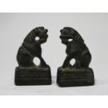 A Chinese archaistic bronze two-part seal, possibly Ming dynasty, cast as a Buddhistic lion seated