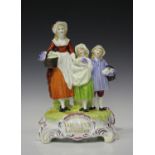 A large Dresden porcelain 'Yardley's Old English Lavender' advertising figure group, height 30cm.