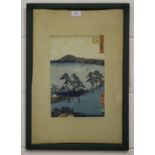 Utagawa Hiroshige (1797-1858) - two Japanese woodblock oban tateye prints from the series 'Gojusan