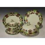 An Ashworth & Bros ironstone china part dinner service, late 19th century, decorated with floral and