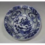 A Chinese blue and white Kraak porcelain bowl, late Ming dynasty, probably Wanli period, the