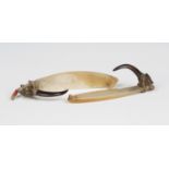 Two Polynesian mother-of-pearl and horn fish hooks (trolling lures), South Seas, probably 19th