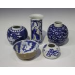 A group of Chinese blue and white porcelain, 18th century and later, comprising a Batavian export