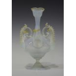 An opalescent glass almorratxa or rosewater sprinkler, late 19th century in an earlier style, the