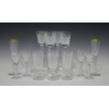 A collection of glassware, 20th century, including a set of twelve Waterford Alana pattern wines,