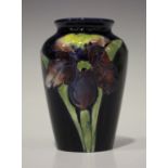 A Moorcroft Orchid pattern vase, circa 1953-78, printed paper label 'Potters to the late Queen Mary'