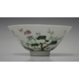 A Chinese famille rose porcelain conical bowl, mark and period of Daoguang, the exterior
