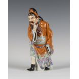 A Chinese famille rose porcelain figure of Zhong Kui the Demon Queller, early 20th century, the