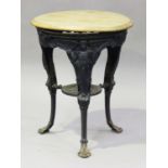 A late Victorian cast iron commemorative Boer War pub table, the later circular top raised on