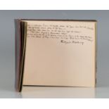 KIPLING, Rudyard. [A manuscript album containing the first verse of Rudyard Kipling's poem 'L'Envoi'