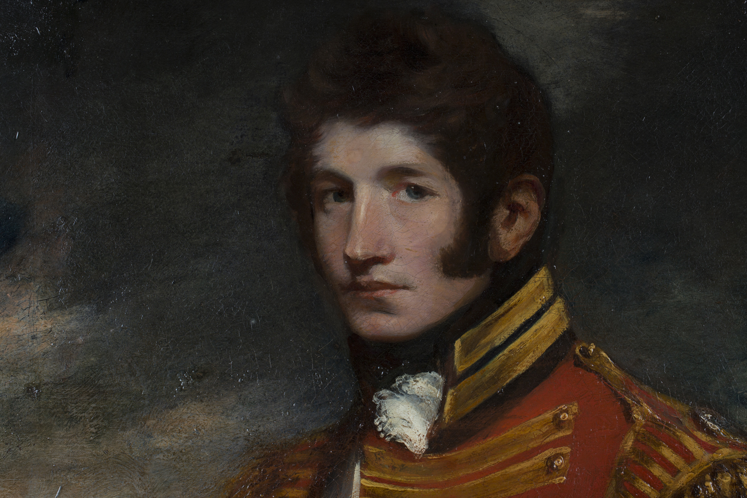 Follower of Henry Raeburn - Half Length Portrait of a Gentleman wearing Military Costume, probably - Image 2 of 3