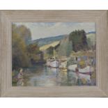 Ronald Ossory Dunlop - 'On the Medway', mid-20th century oil on canvas, signed recto, titled
