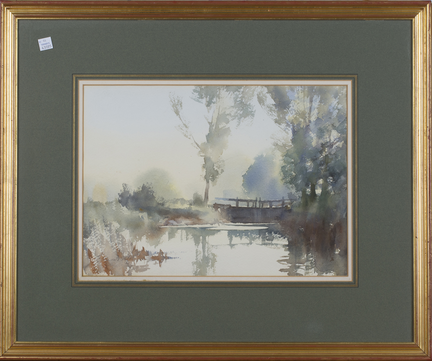 Edward Seago - 'The Lock Gates', 20th century watercolour, signed recto, titled label verso, 26cm - Image 6 of 6