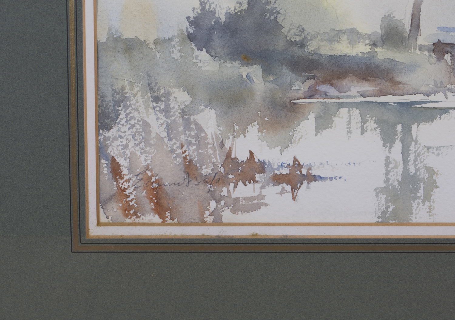 Edward Seago - 'The Lock Gates', 20th century watercolour, signed recto, titled label verso, 26cm - Image 5 of 6