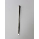 A large silver novelty propelling pencil in the form of a nail, unmarked but detailed 'S. Morden &