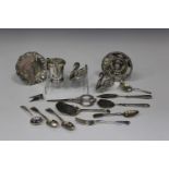 A small group of mostly silver items, including a christening mug, Sheffield 1962 by Viner's Ltd,