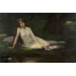 Henri Linguet - Maiden wearing a Diaphanous Gown by the Water's Edge, possibly Ophelia, late 19th/