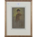 Edward Stott - Study of a Boy wearing a Hat, late 19th/early 20th century pastel, Abbott and