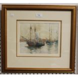 Frederick James Aldridge - Sailing Vessels on a Venetian Lagoon, late 19th/early 20th century