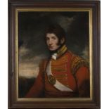 Follower of Henry Raeburn - Half Length Portrait of a Gentleman wearing Military Costume, probably