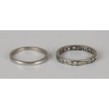 A diamond full eternity ring, mounted with cushion cut diamonds, ring size approx M1/2 (one