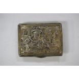 A late 18th century Continental silver and parcel gilt rectangular snuff box, the hinged lid