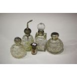 A George V silver mounted cut glass atomizer, Birmingham 1910 by C.C. May & Sons, height 17cm,