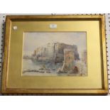 Ernest George - 'Naples', watercolour, signed and dated 1887, 24.5cm x 34.5cm, within a gilt