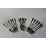 A George VI part canteen of silver Old English pattern cutlery, comprising six table forks,