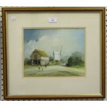 Hagop Kasparian - 'The Barn nr Oldlands Mill, Keymer', oil on canvas-board, signed recto, titled and